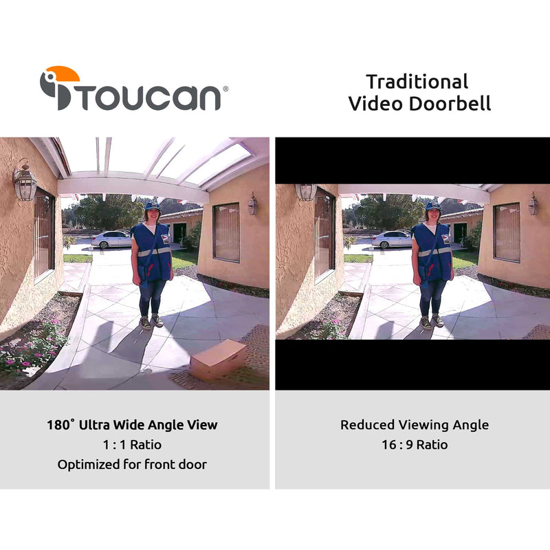 Wireless Video Doorbell 180 degree field of view